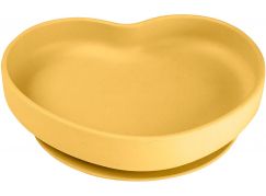 Canpol babies Silikonový talíř s přísavkou srdce žlutý