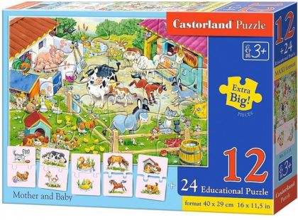 Castorland Puzzle 12 dílků a 24 puzzlí do páru