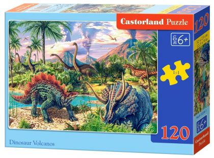 Castorland Puzzle Dinosaurské vulkány 120 dílků