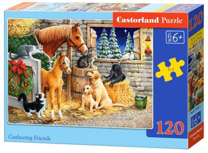 Castorland Puzzle Setkání přátel ve stáji 120 dílků