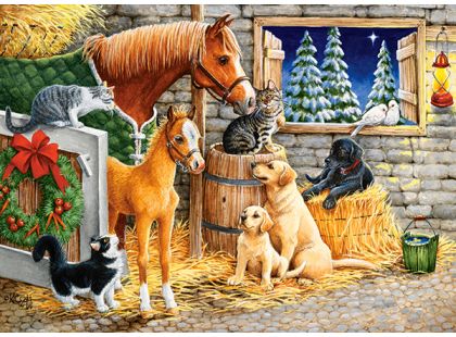 Castorland Puzzle Setkání přátel ve stáji 120 dílků
