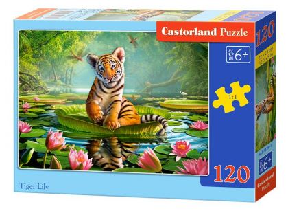 Castorland Puzzle 120 dílků Tygr a leknín