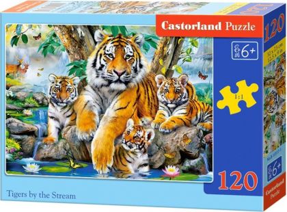 Castorland Puzzle 120 dílků Tygři u řeky