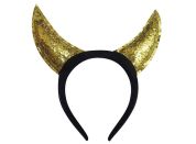 Čelenka s glitry Čertovské rohy zlaté