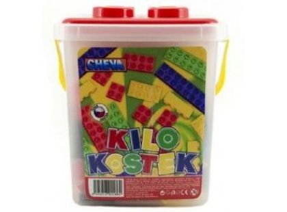 Cheva Stavebnice kilo kostek v kbelíku 20 x 22 x 20 cm - Poškozený obal 