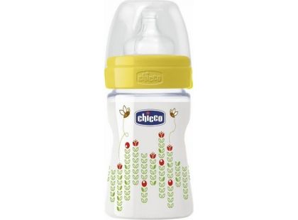 Chicco Láhev bez BPA Well-Being silikonový dudlík normální 150 ml žlutá