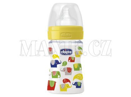 Chicco Láhev polypropylen 150ml sil.dudlík 0m+ Sloni