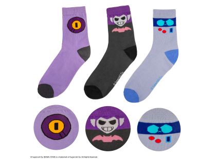 Cinereplicas Brawl Stars set ponožek (8-Bit, Rico & Mortis)