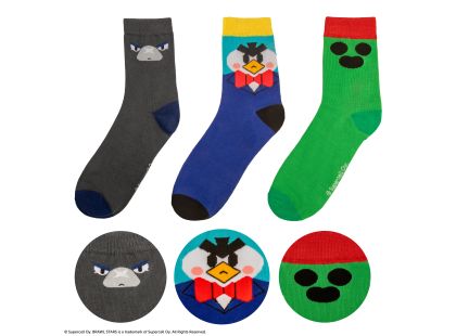 Cinereplicas Brawl Stars set ponožek (Spike, Crow & Mr. P)