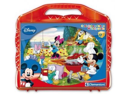 Clementoni 12 kostek v kufříku - Mickey Mouse