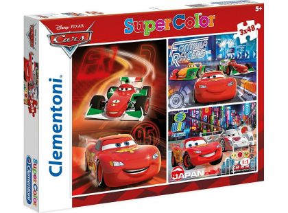 Clementoni Cars Puzzle Supercolor Auta 3x48d