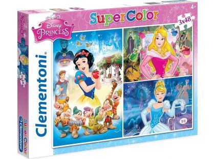 Clementoni Puzzle Supercolor Disney Princezny 3 x 48 dílků