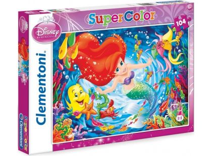 Clementoni Disney Princess Puzzle Supercolor Malá mořská víla 104d