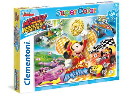 Clementoni Disney Puzzle Mickey závodník Supercolor 104 dílků
