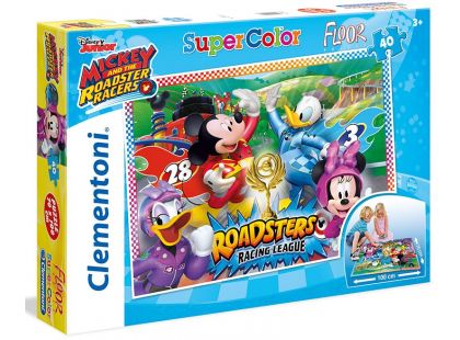 Clementoni Disney Puzzle Mickey závodník Supercolor Floor 40 dílků