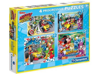 Clementoni Disney Puzzle Progressive Mickey závodník 4 v 1