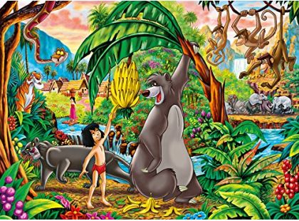 Clementoni Disney Supercolor Kniha Džunglí Puzzle Maxi 104d