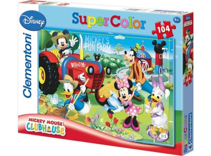Clementoni Disney Supercolor Mickeys Fun Farm Puzzle 104d
