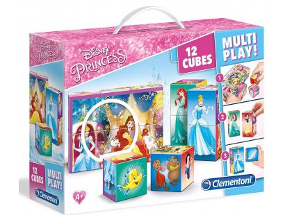 Clementoni Kostky Multi Play 12 kostek Princezny
