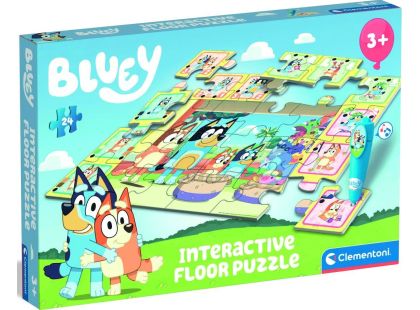 Clementoni Podlahové puzzle s interaktivním perem Bluey