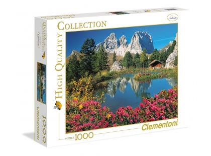 Clementoni Puzzle 1000 dílků, Jezero s chatkou - poškozený obal