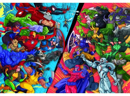 Clementoni puzzle 104 Super Marvel Hrdinové vs Padouši