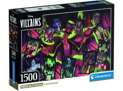 Clementoni puzzle 1500 Disney Záporáci