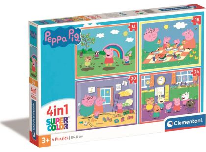 Clementoni Puzzle 4 v 1 Prasátko Peppa