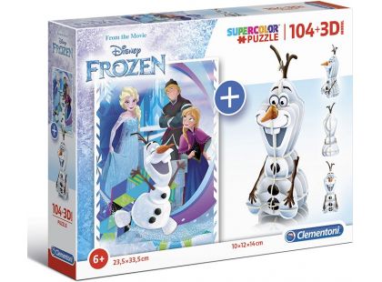 Clementoni Puzzle Supercolors 104 dílků 3D model Frozen