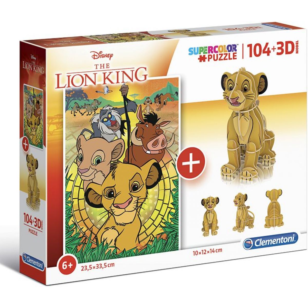 Clementoni Puzzle Supercolors 104 dílků 3D model Lion King