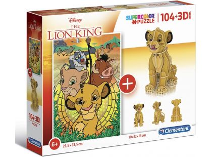 Clementoni 3D Puzzle Supercolors Lion King 104 dílků