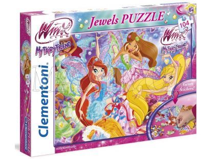 Clementoni Puzzle Winx víly s drahokamy 104 dílků