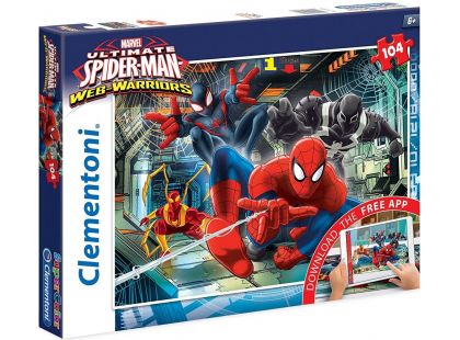 Clementoni Spider-man Puzzle Supercolor App 104 dílků