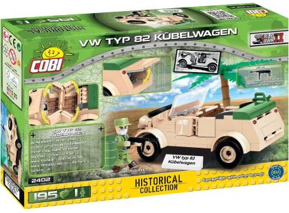 Cobi 2402 Malá armáda II. světová válka VW typ 82 Kubelwagen 195 dílků