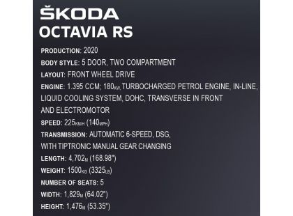 Cobi 24343 Škoda Octavia v měřítku 1:12