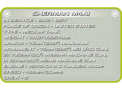 Cobi 2464A Malá armáda Sherman M4A1