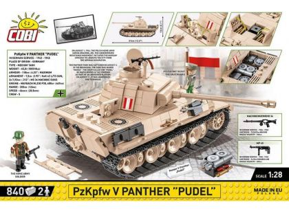 Cobi 2568 II. světová válka Panzer V Panther Pudel 840 dílků