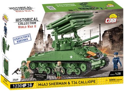 Cobi 2569 II. světová válka M4A3 Sherman with T34 Calliope executive edition