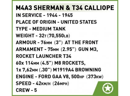 Cobi 2569 II. světová válka M4A3 Sherman with T34 Calliope executive edition
