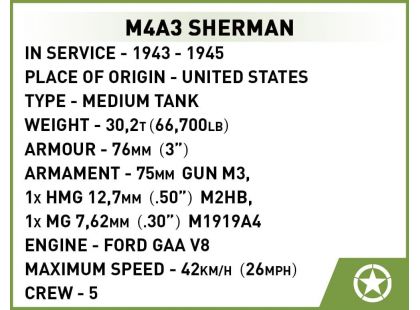 Cobi 2570 II. světová válka M4A3 Sherman