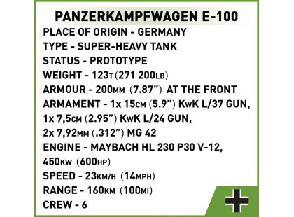 Cobi 2572 II. světová válka Panzerkampfwagen E-100