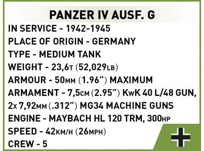 Cobi 2714 Německý střední tank PzKpfW Panzer IV ausf. G 390 dílků