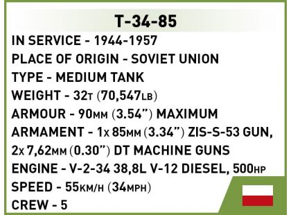 Cobi 2716 Ruský střední tank T-34-85 zelený 286 dílků