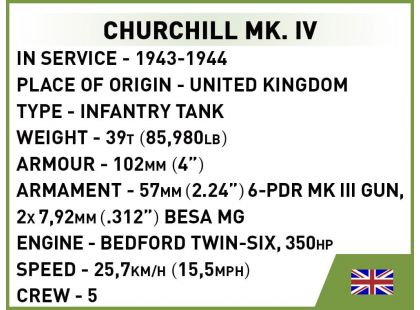 Cobi 2717 Britský pěchotní tank A22 Churchill Mk. IV 315 dílků