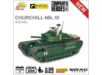 Cobi 3046 Company of Heroes Churchill Mk. III 654 dílků