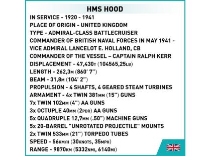 Cobi 4830 II. světová válka Britský křižník HMS Hood 2613 dílků