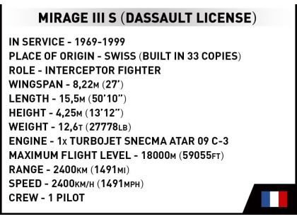 Cobi 5827 Stíhací letoun Dassault Mirage III S 453 dílků