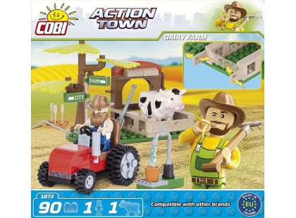 Cobi Action Town 1873 Farma traktor a kráva