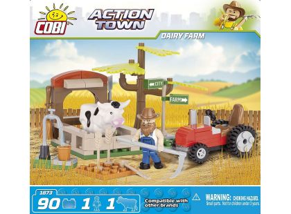 Cobi Action Town 1873 Farma traktor a kráva