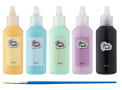 Craft Creative Barvy na sklo + štětec 5x20 ml